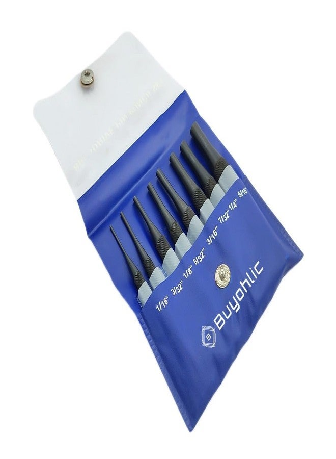 BUYOHLIC Set Of 8 Pcs Short Drive Punches Of Pin Sizes: 1/16", 3/32", 1/8", 5/32" 3/16", 7/32", 1/4", 5/16" - Image 1